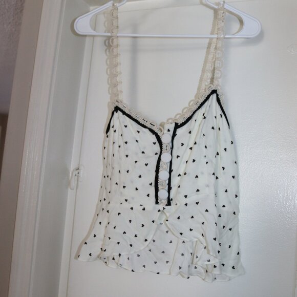 Free People Hearts Crochet Straps Tanktop - Picture 1 of 6